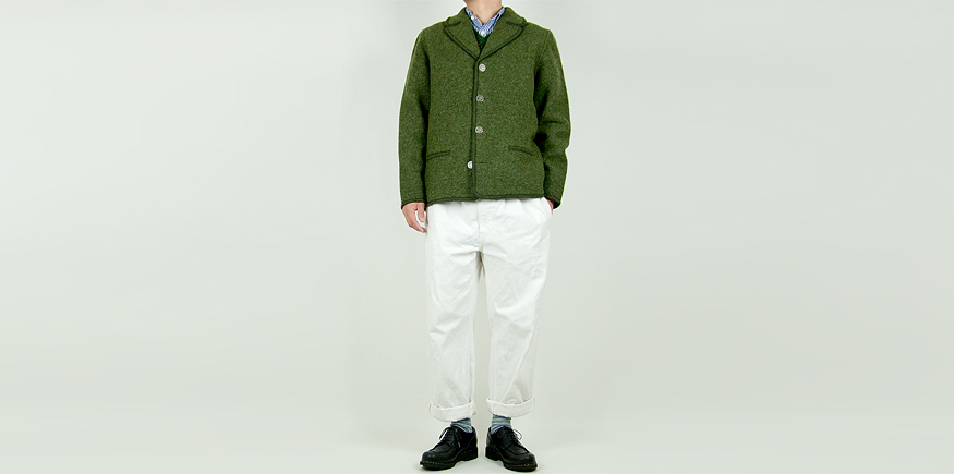 LANDLEBEN Tailored Collar Tyrolean jacket OLIVE