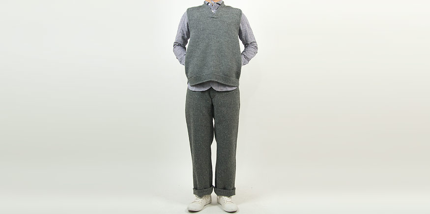 ENDS and MEANS Grandpa Knit Vest GRAY